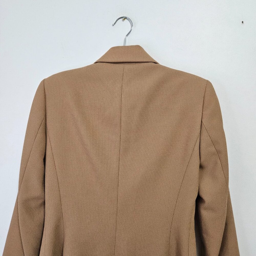 Zara Double Breasted Tailored Blazer Jacket Sz S Camel Tan 2753/225 - Picture 9 of 9